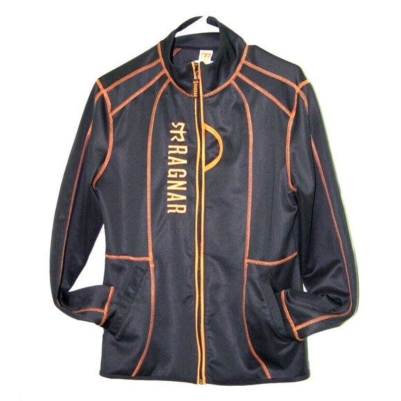 Ragnar by NordicTrack Running Athletic Jacket Black Orange Zip UpWomens Sz L